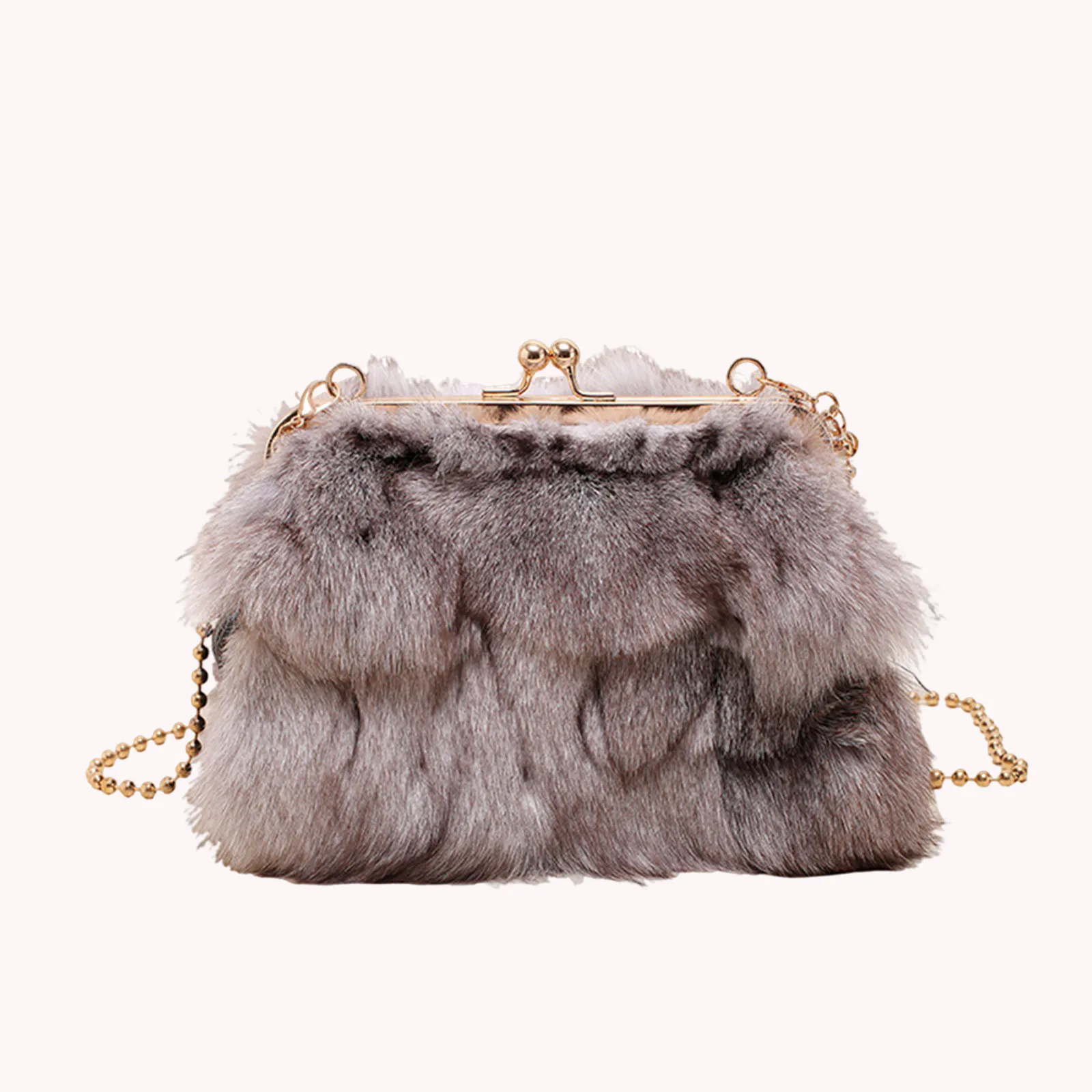 Fluffy Messenger Bag Solid Color Top Handle Handbag Furry Hobo Handbag for Women Ladies Work Travel Commuting