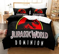 3D Jurassic Park Bedding Set Kids Boy Home Textile Decor Bed Sets Queen Size Comforters Quilt Bedroom Queen Dinosaur Duvet Cover 1
