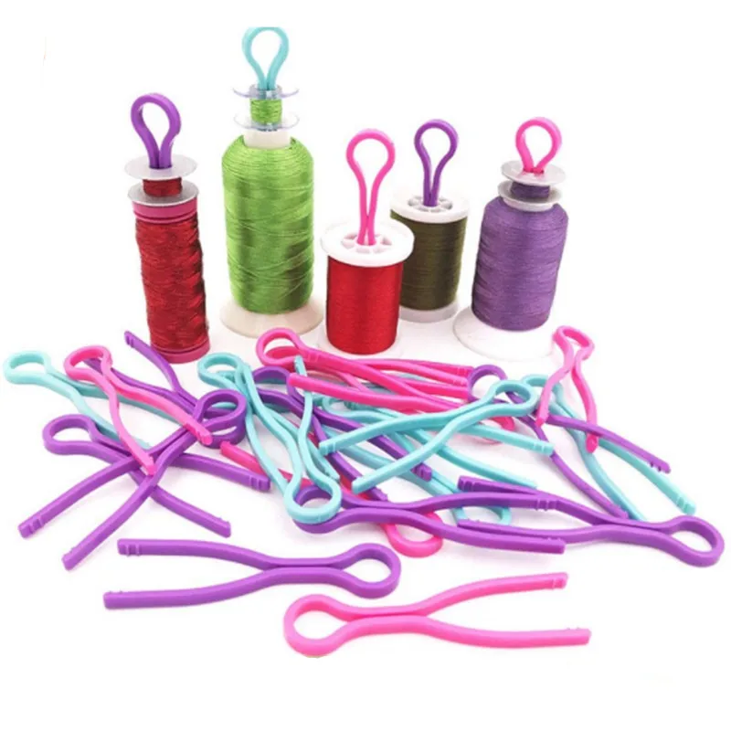 

20/50pcs Mixed Color Plastic Bobbin Clips Clamp Thread Spools Clips Sewing Accessories