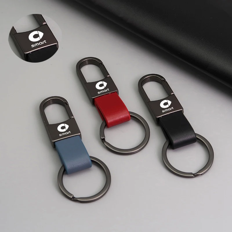 Elegant Metal Leather Keychain - Premium Car Accessory