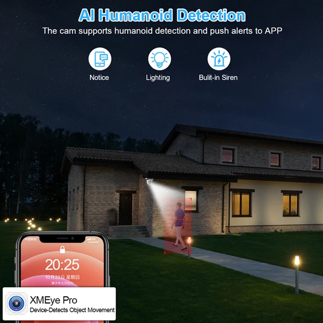 Smar 4K 8MP POE Dome IP Camera Two AI Face Detection  Way Audio H.265 Onvif Color Night Vision CCTV Surveillance Home Security 5