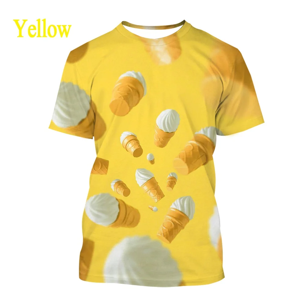 Men's and Women's Fashion Casual T-shirt Summer Cool Ice Cream Fun 3d Printed T-shirt Breathable and Comfortable Soft T-shirt branded t shirts for men T-Shirts