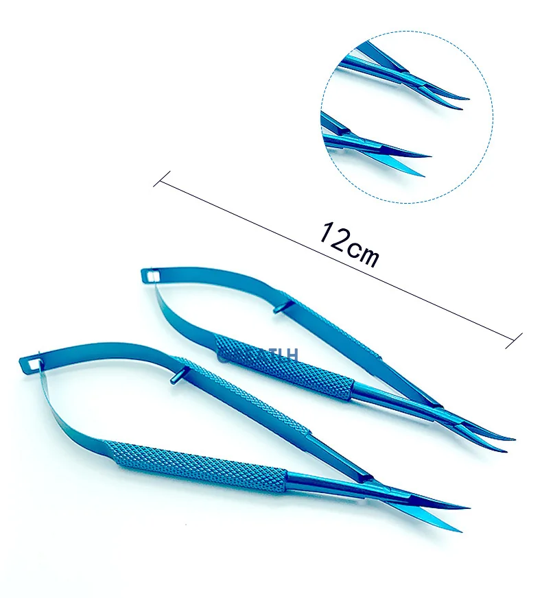 Cornea Scissors Ophthalmic Calipers Capsulorhexis Forceps Ophthalmic Tool 4pcs titanium Ophthalmic instrument set forcep needle holder scissor OR Silicone Sterilization tray