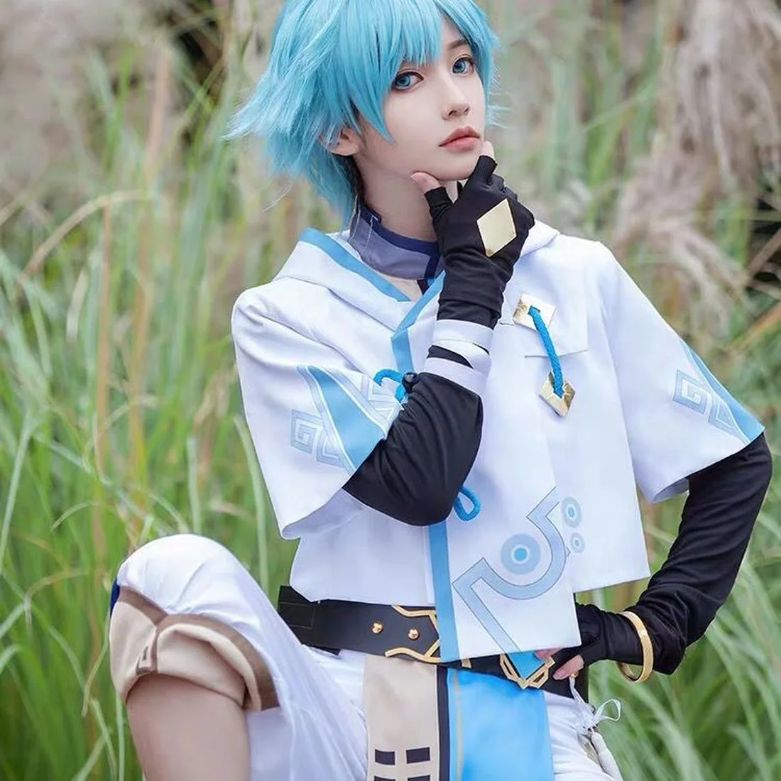 

Halloween Genshin Impact Chongyun Anime Game Uniform Outfit Cosplay Costume Chun Yun Halloween Party Fancy Pants Bracelet