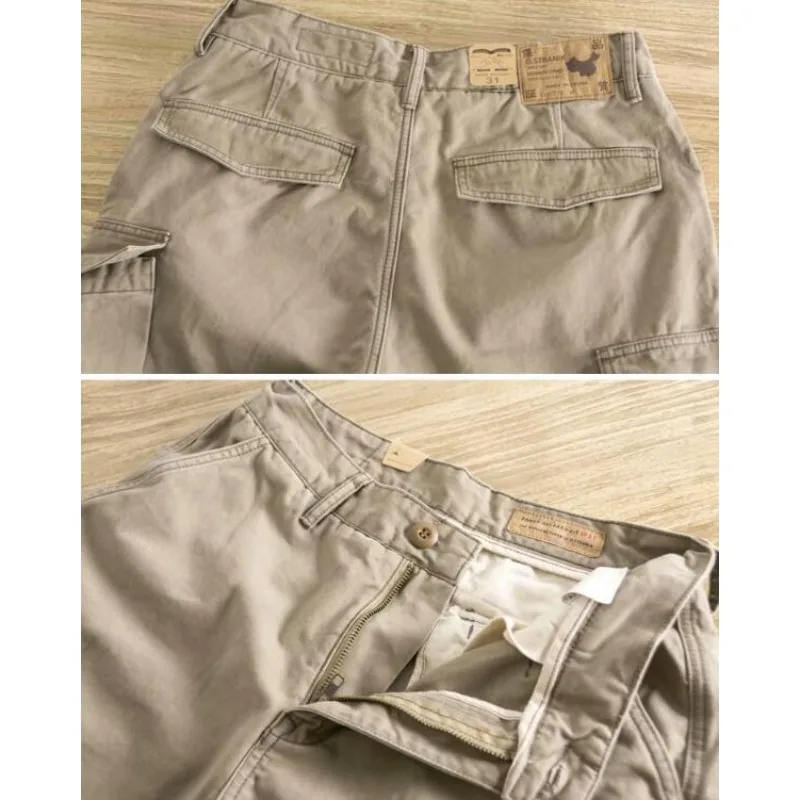 2024 Summer Loose-fit Vintage Distressed Casual Shorts For Men Japanese Style Five-minute Men's Outer Wear Middle Shorts