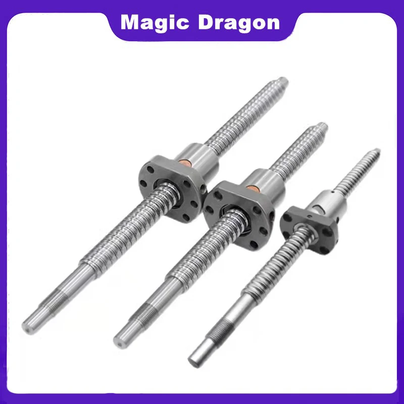 Machined 1204 Ball Screw SFU1204 200 300 500 600 800 1000mm C7 Roller Ballscrew Single Ball Nut CNC Parts cold roller ball screw,lead screw,ballscrew support unit