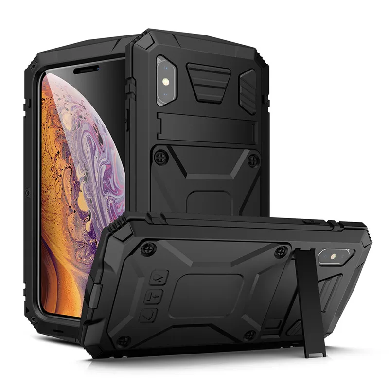 

New Heavy Duty Armor Shock Protective Kickstand For iPhone XS Max Aluminum Dust-proof For iPhone XSMax CASE Cover