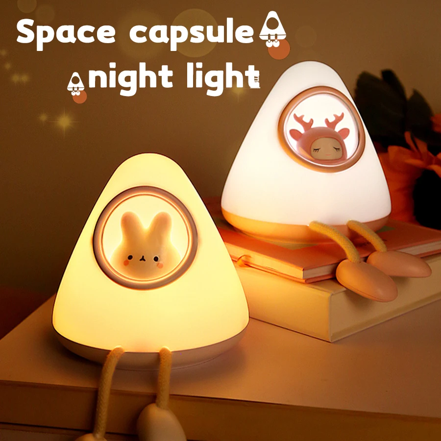 

Rechargeable Led Night Light Anniversaire Birthday Decoration Night Lamp for Children Child Nightlight Rabbit Bedroom Table Lamp