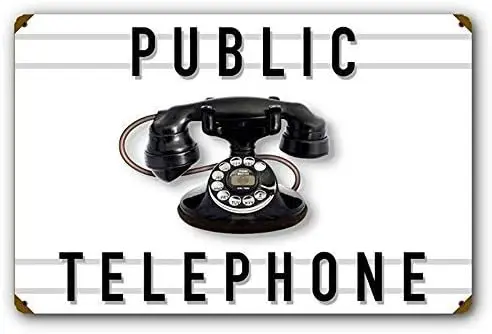 Vintage Style Public Telephone Old Western Electric Phone Home Wall Art Decor Metal Plaque Tin Sign for Outdoor Garage Street Sh