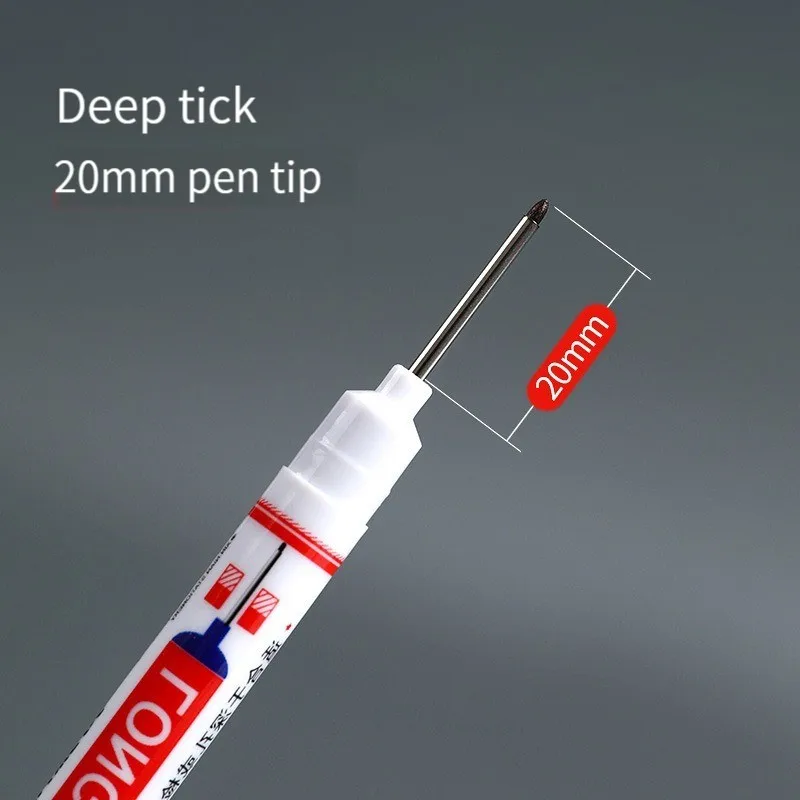 White Long Head markers pen Deep Hole Marker Pen Carpenter Pencil Bathroom Woodworking Decor Marking Pen Tool 20/30mm 3Pcs/set