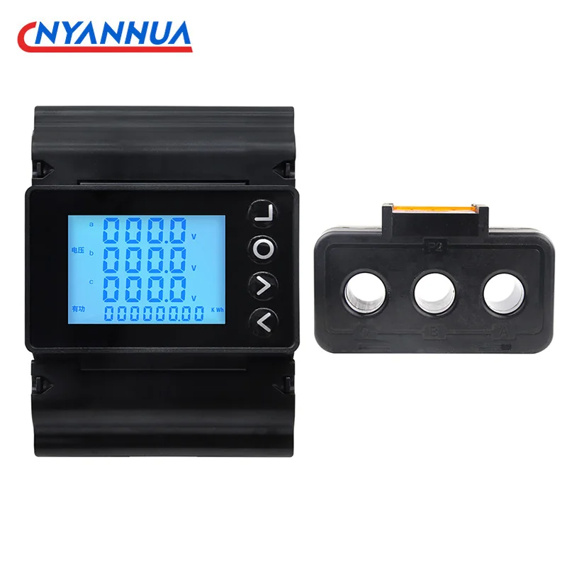 Misuratore Di Potenza Watt Digitale Misuratore Di Guida Din Rs485 Consumo Di Corrente Guida Din Trifase Hd W Var Hz V A 220V