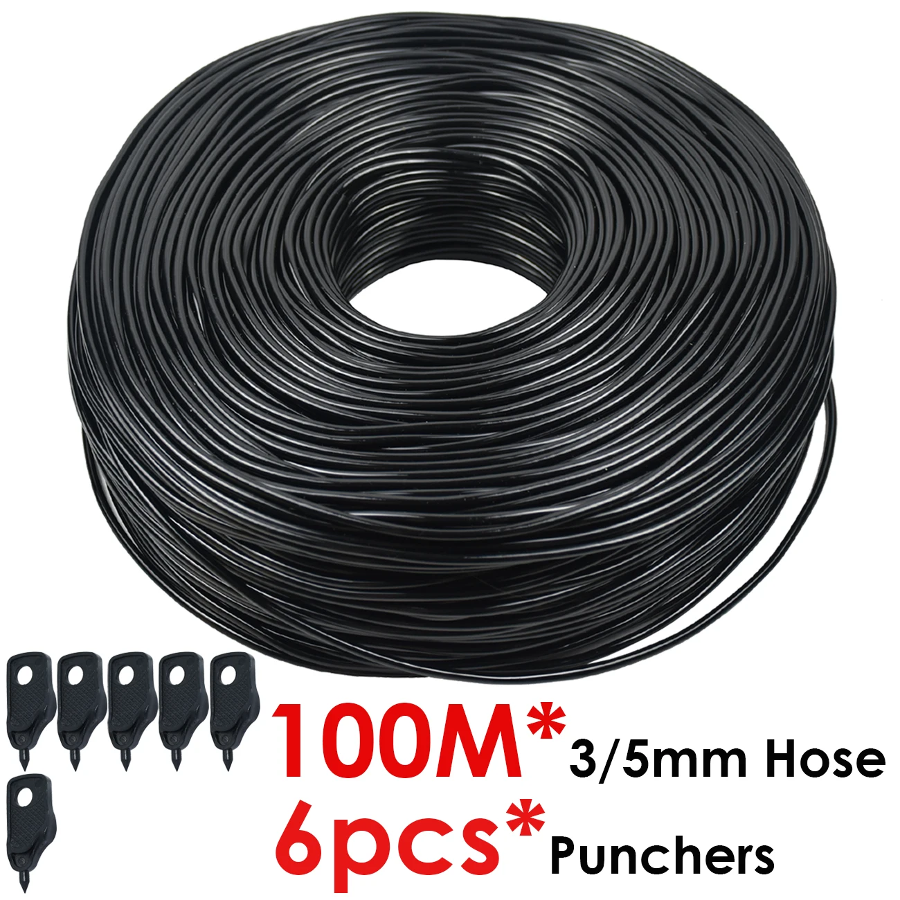 KESLA 5-100M Garden 3/5mm Watering Hose 1/8'' PVC Pipe Micro Drip Irrigation Tubing Sprinkler w/ Puncher for Balcony Greenhouse 6