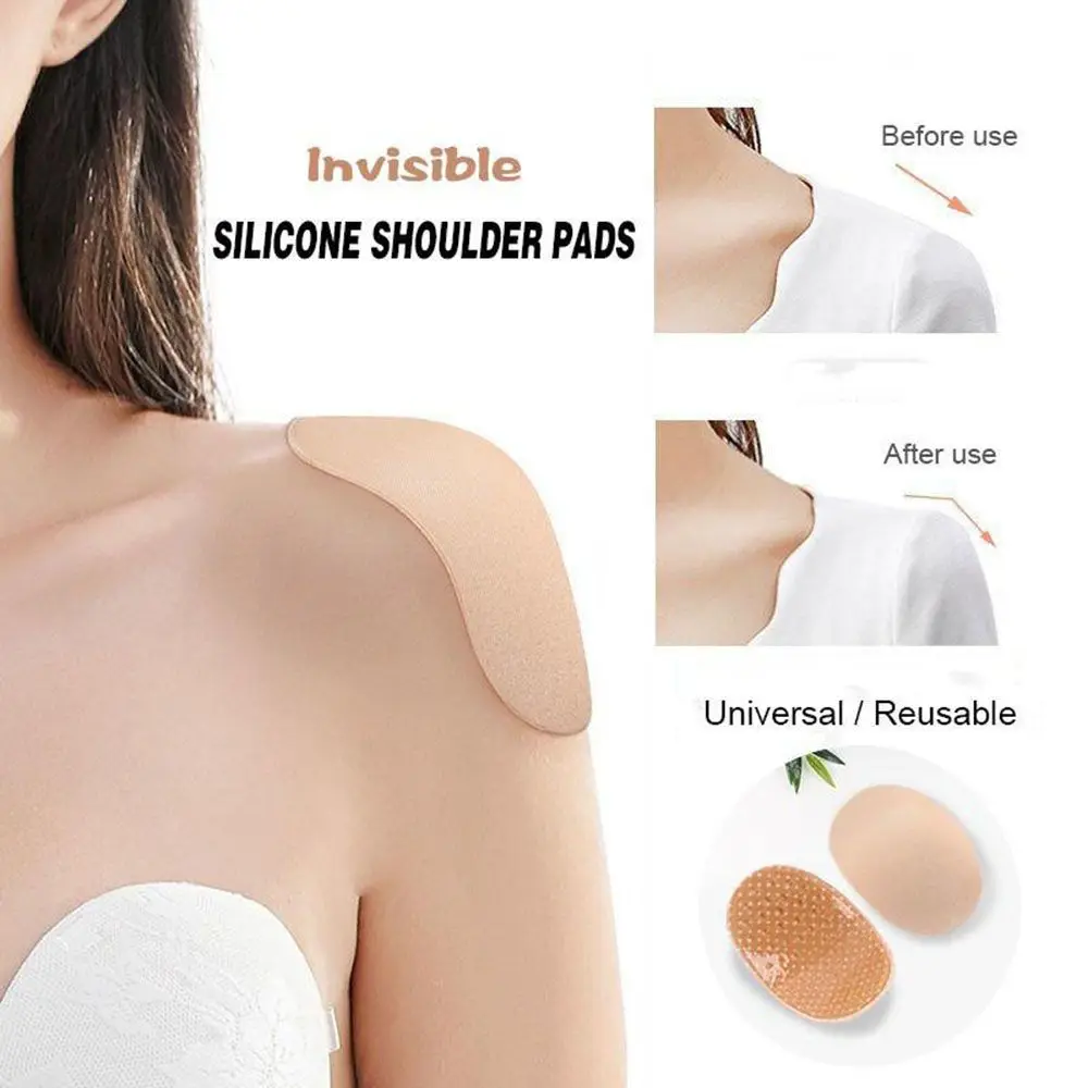 2Pcs Hot Silicone Naturally Increased 2 IN Invisible Anti-Slip Soft Shoulder Pads shoulder pads silicone shoulder pad shoulder brace