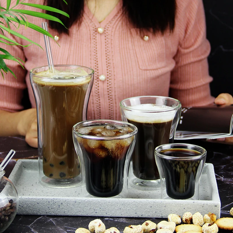 Double Wall Glass Coffee Cup - كوب قهوة زجاج مزدوج...