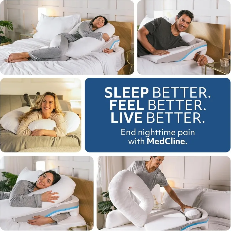 Shoulder Relief System, Bed Wedge Pillow for Shoulder Pain Relief with Therapeutic Body Pillow, Insert, and Covers 6