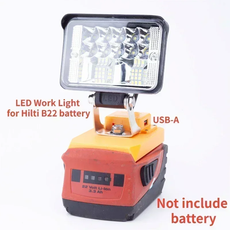 LED Work Light for Hilti B22 22V Volt CPC Lithium Battery with 2800 Lumens and USB 18W Output (Not include battery)