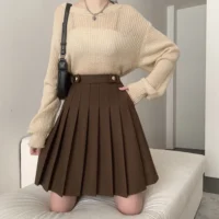 Jk Large Size Double Pocket Medium and Long Pleated Skirt Girl Summer High Waist A-line College Versatile Age-reducing Skirts - Image 6