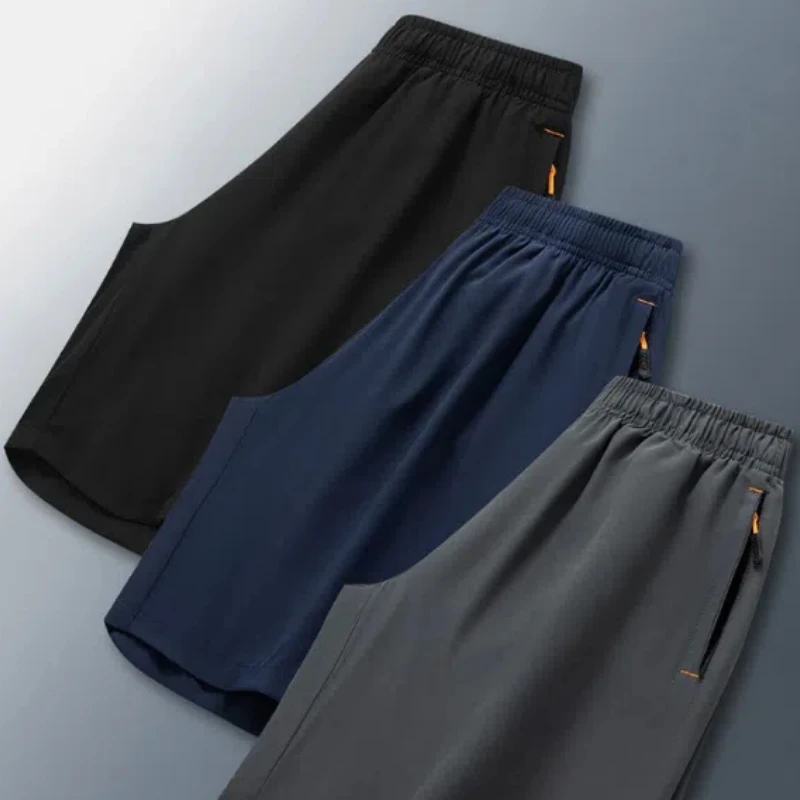 Summer Ice Silk Quick Dry Cropped Pants Men s Athleisure Shorts Men s Loose Breathable Beach Pants Men s Plus Size Shorts 4