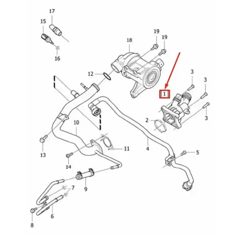 NEW Engine Coolant Thermostat Housing 31686560 For VOLVO OE 2015 S60