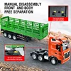 HUINA 1/18 RC Truck Container 9CH Alloy Remote Control High Hurdle Car Light Sound Body Can Be Separated Wood Transporter Gifts 3