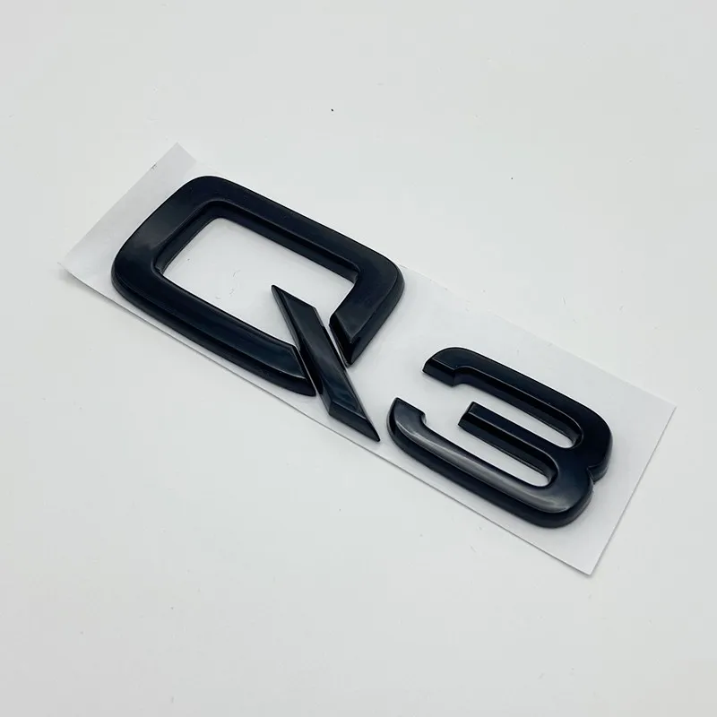 3D ABS Zahlen und Buchstaben Q2 Q3 Q4 Q5 Q6 Q7 Q8 Emblem für Audi Q-Serie Auto Kotflügel Kofferraum Heck Logo Aufkleber Schwarz Silber – Detail 9