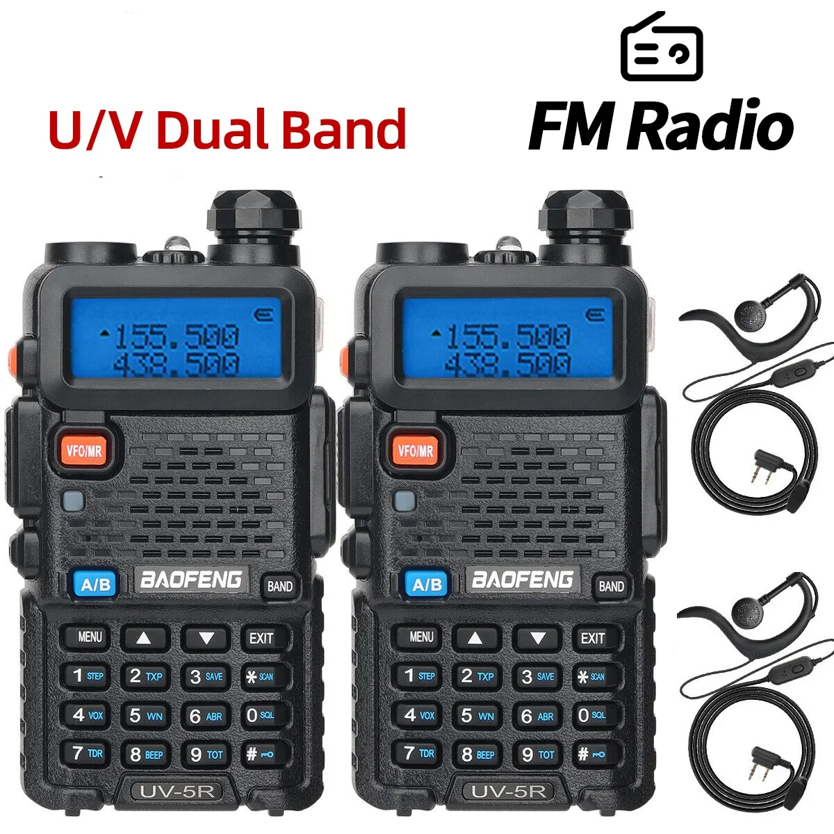 2PCS BAOFENG UV-5R Walkie Talkie 1