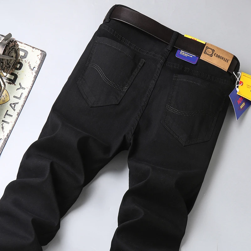 High Quality Men's Cotton Jeans Autumn And Winter New Regular Fit Men