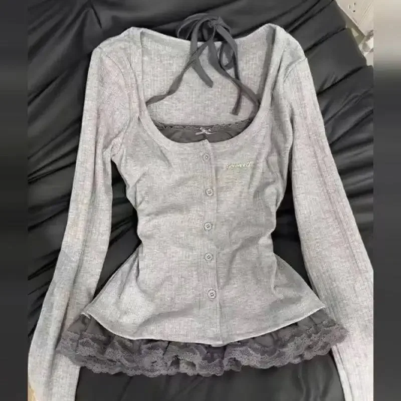 ตัวเลือกสินค้า เสื้อยืดแฟชั่นเกาหลี 2000s สาวบัลเล่ต์ ดีไซน์ Gyaru วินเทจ