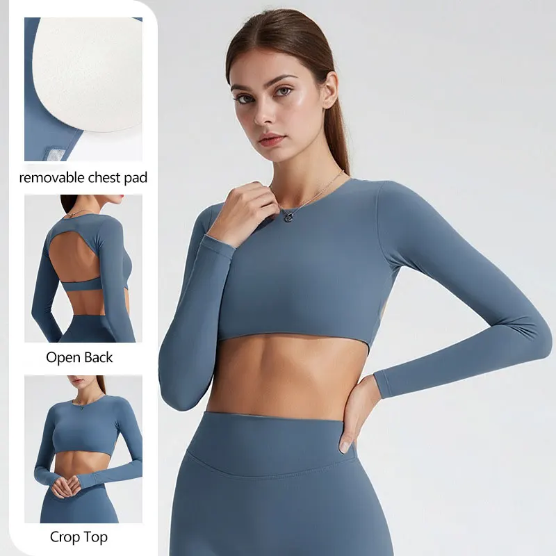 Top Yoga Manches Longues avec Brassière Intégrée