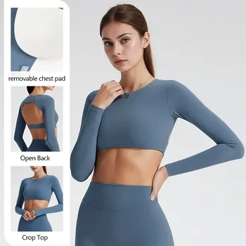 Top Yoga Manches Longues avec Brassière Intégrée