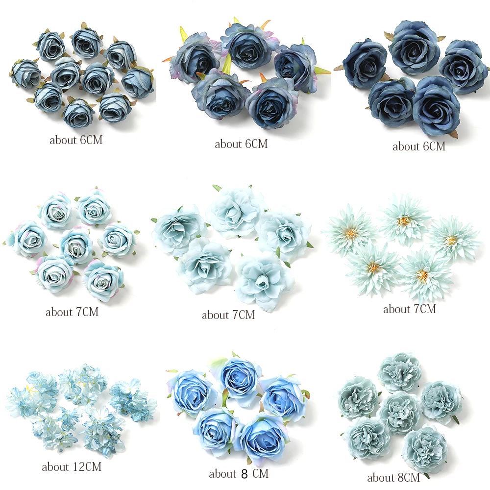 50 rose artificiali da 6 cm, realistiche al tatto, decorazione per matrimoni, casa, San Valentino, fiori artificiali in schiuma di polietilene, bouquet di fiori finti (rosa rosso