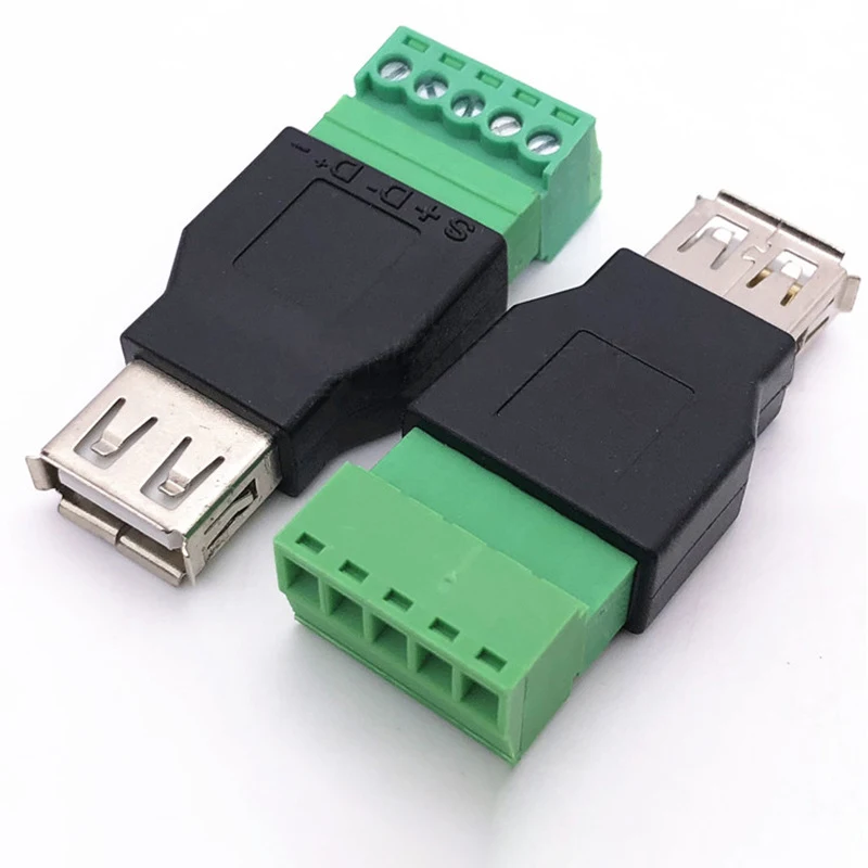 1Pcs USB 2.0 유형 남성 여성 회전 5Pin 터미널 USB 회전 터미널 용접 플러그 방지 USB 플러그 남성 헤드 여성 헤드 커넥터