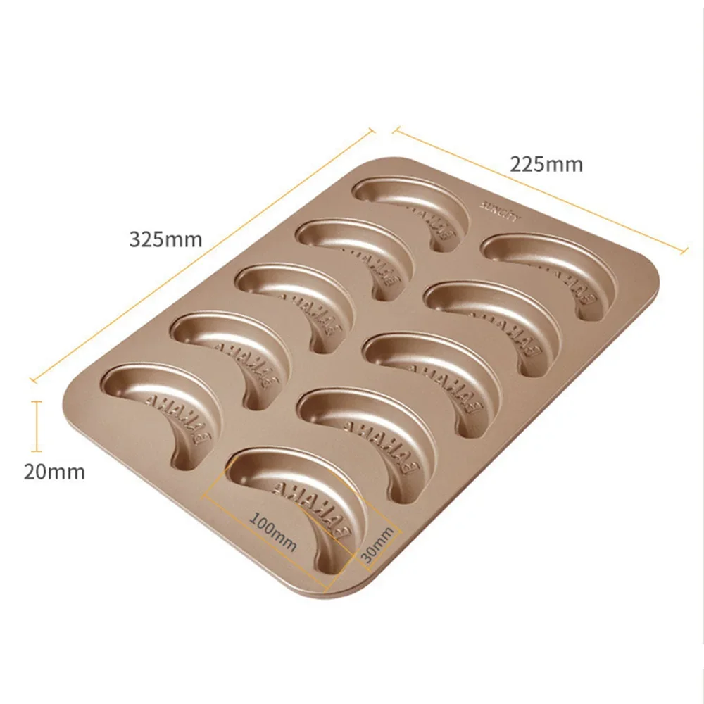 10 Hole Baking Pan Carbon Cake Baking Mold Baking Tray Non-Stick Muffin DIY Banana Cake Pan Moulds Baking Pans Bakeware Tools - 6