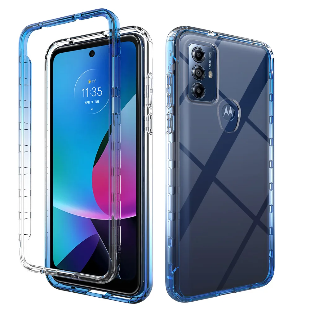 

Candy Color Transparent Case for Motorola G Play 2023 / Moto G Play 2021 Shockproof Protection Hybrid Shell Dual Layer Cover