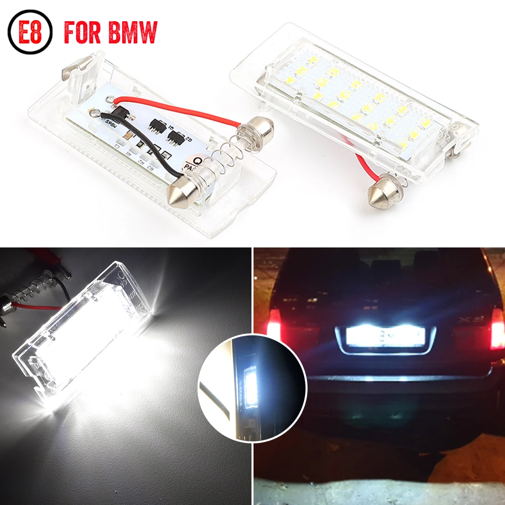 

2pcs Canbus Full LED Number License Plate Light Error Free White For BMW X5 E53 2001-2006 X3 E83 2004-2009 License Plate Lights