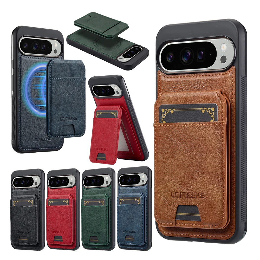 Dual-Function Leather Phone Case with Card Holder and Wireless Charging Compatibility