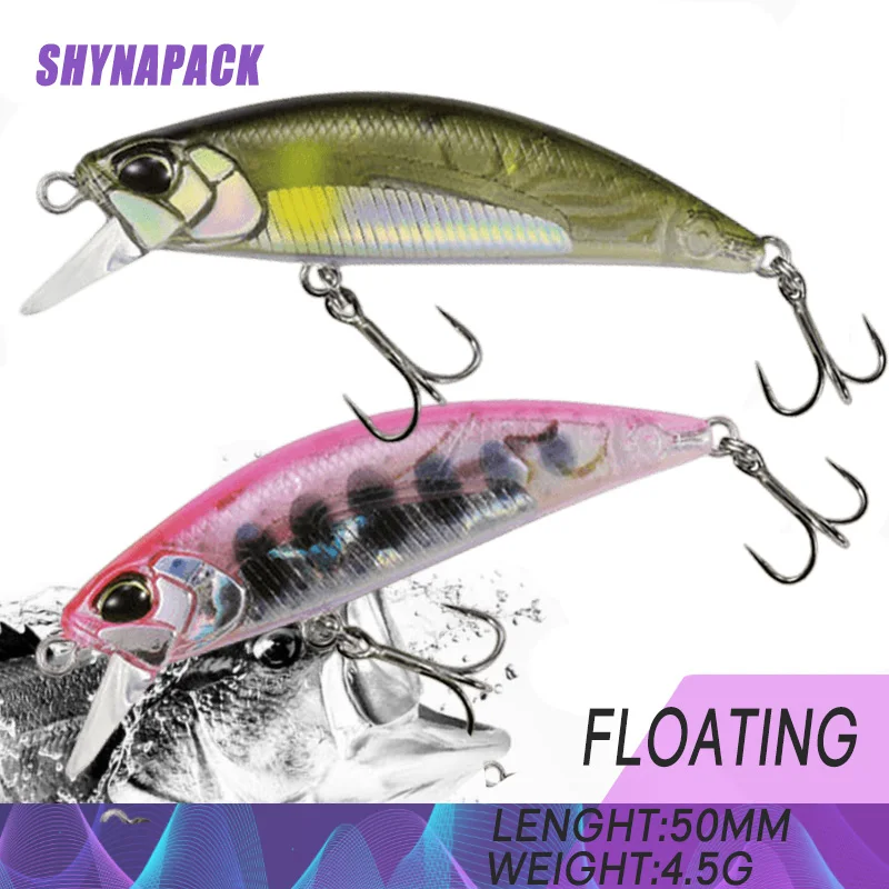 

Mini Floating Minnow Wobblers Fishing Lures 5cm 4.5g Trout Artificial plastic Hard Bait Jerkbait Crankbait Bass Fishing Tackle