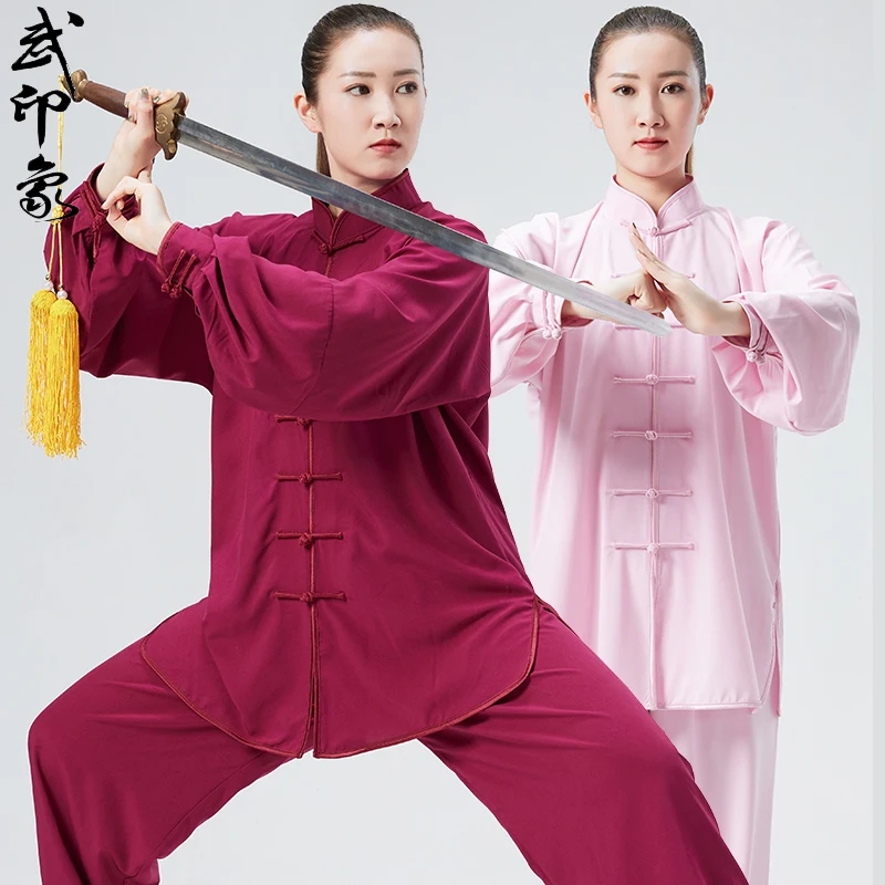 Traditional Chinese Clothing Men Women Adult Tai Chi Kung Fu Uniform Milk Silk Casual Arts Performance Practice Clothes Wushu