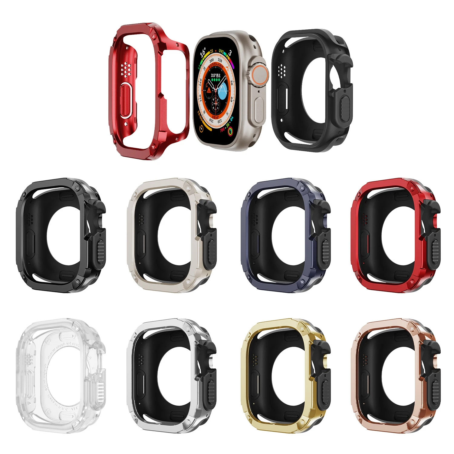  ġ ø 8, 7, SE, 6, 5/4 Ʈ, 41mm, 45mm, 40mm, 44mm, 49mm, TPU + PC   ȣ , ̿ġ ̽, 2 in 1