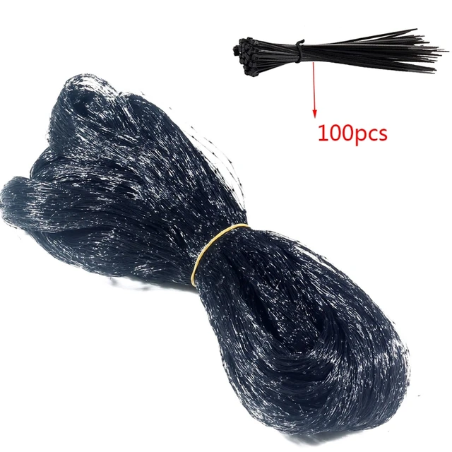 E56C Kerítéshálózat 16 X 39 Láb Madárhálózat 100Db -Es Kábelkötegekkel Anti Madár Szarvasok Védelemhez Nettó Újrafelhasználható Kerthálózat - Image 2