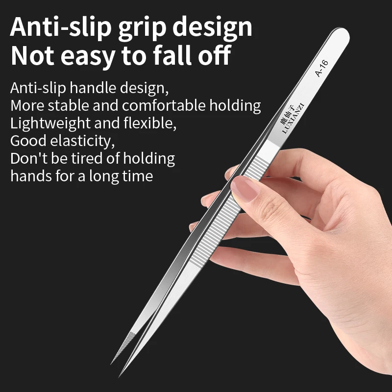 Luxianzi Precision Stainless Tweezers DIY Hand Tools for Electronics Phone Repair Forceps ESD Anti-static Industrial Tweezers tweezer tool,precision tweezers,esd anti static tweezers,phone repair tweezers