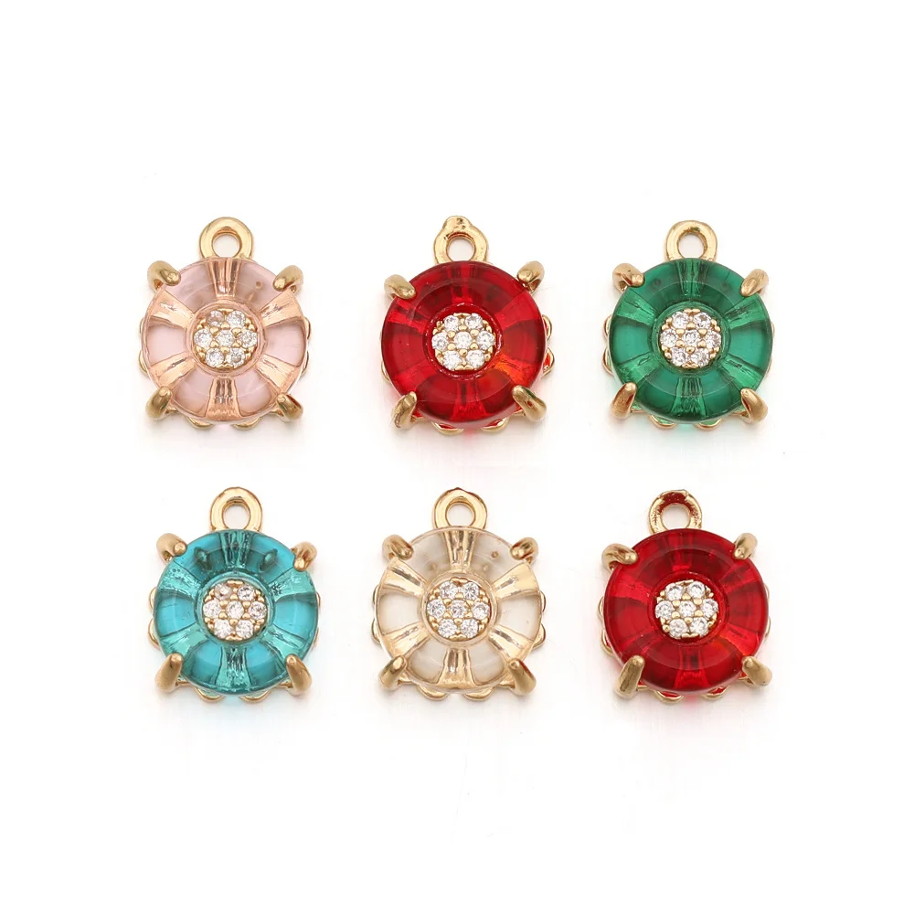Cordial Design 10*13MM 50Pcs CZ Charms/Round Shape/Hand Made/Crystal Pendant/Jewelry Findings & Components/DIY Jewelry Making - cordial