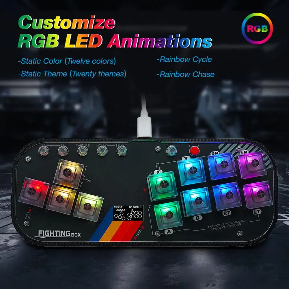 

Mini HitBox Controller SOCD Arcade Stick Keyboard RGB Switch For PC Android PS4 Misterfpga T1C6