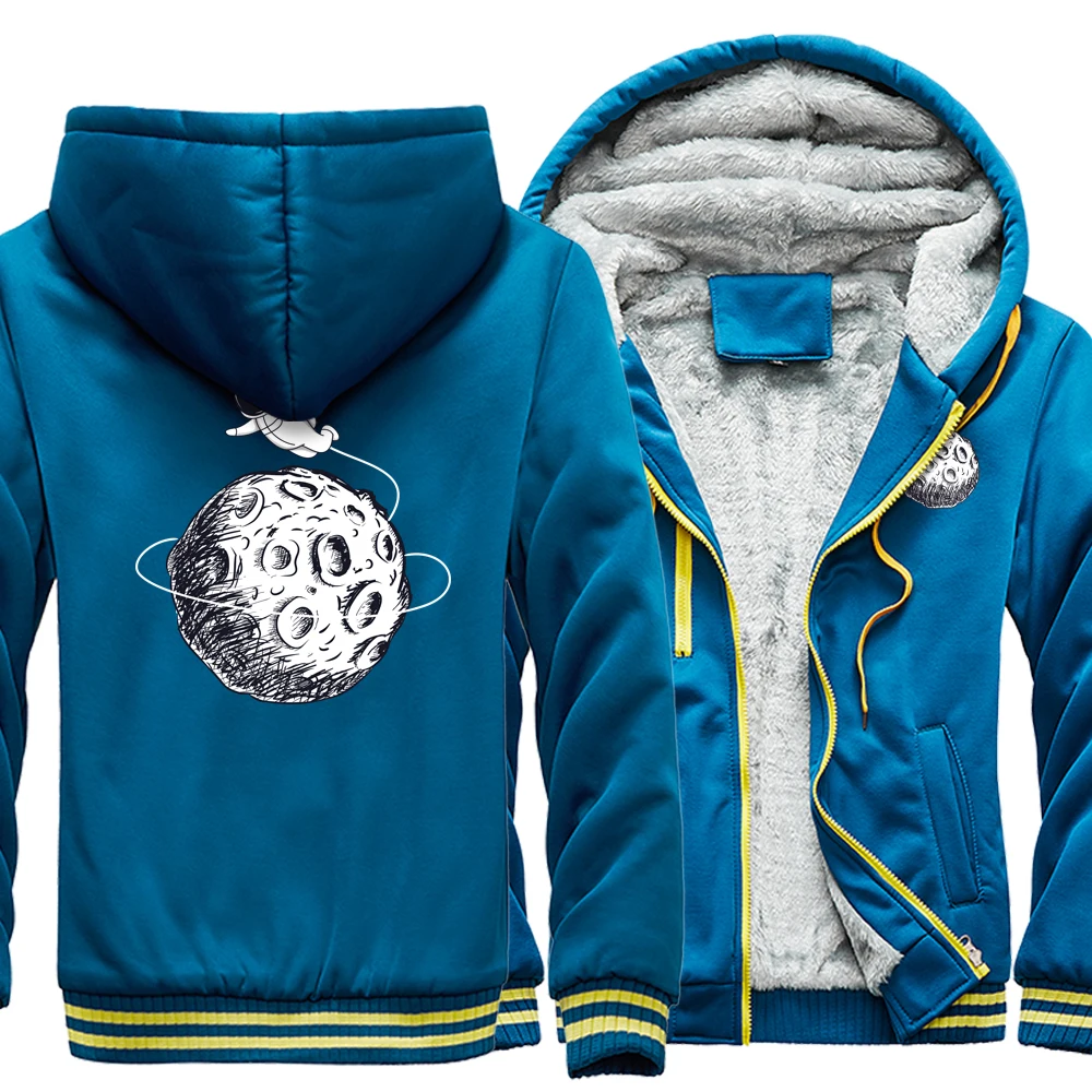 

Flying Astronaut Funny Printed Hooded Mens Fashion Sport Men Hoodies Thick Coat Hip Hop Jackets Hot Sale Zipper Warm Streetwear