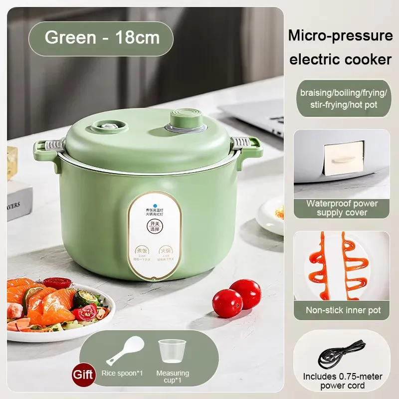 Електрична мікроскороварка Hotpot Антипригарна сковорода Суп Повільне тушонка Каструля для приготування каші Рисоварка Сковорода для смаження на грилі