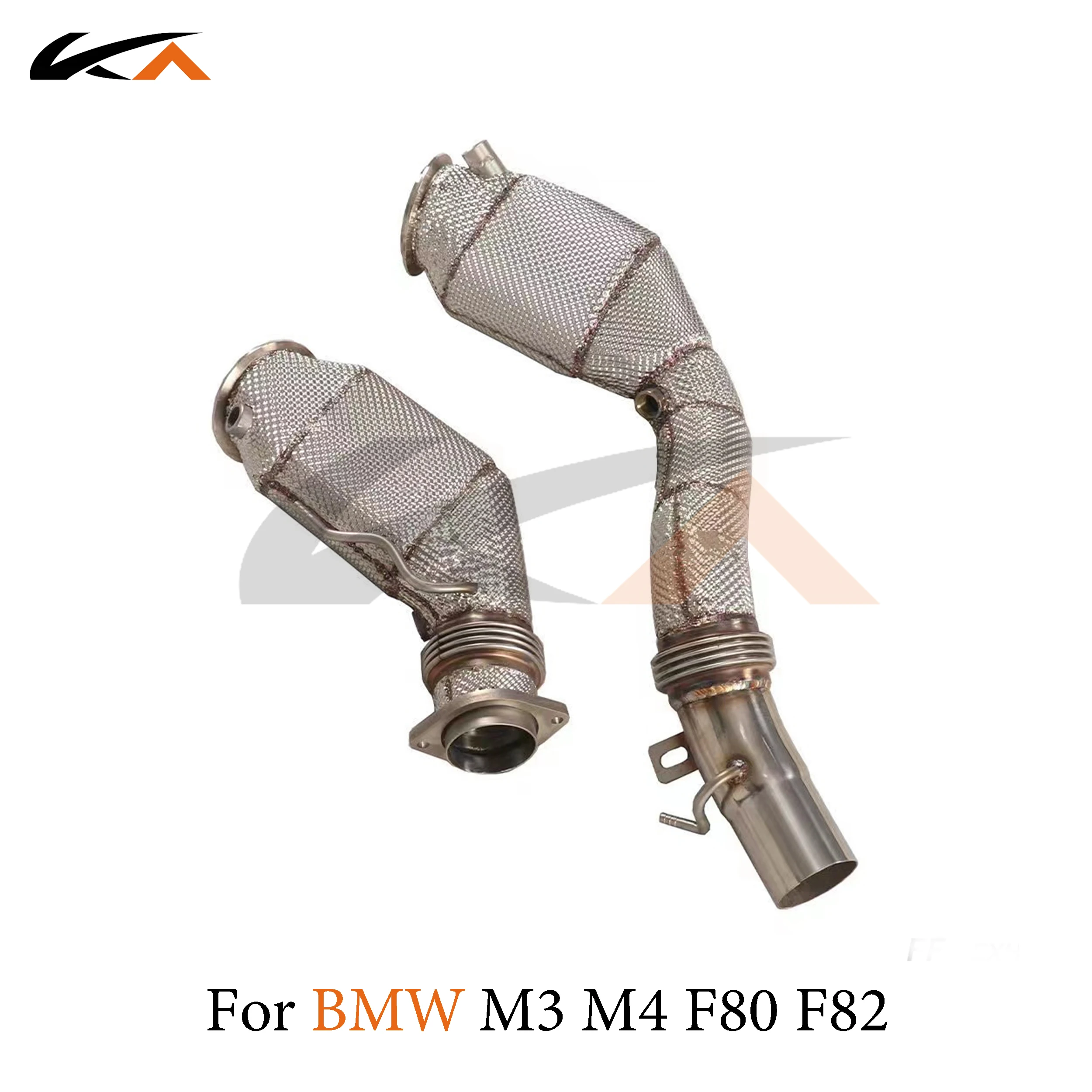 KA 튜닝 다운파이프 배기 스테인레스 스틸 헤더, BMW M3 M4 F80 F82 성능 자동차 부품, 열 차폐 촉매