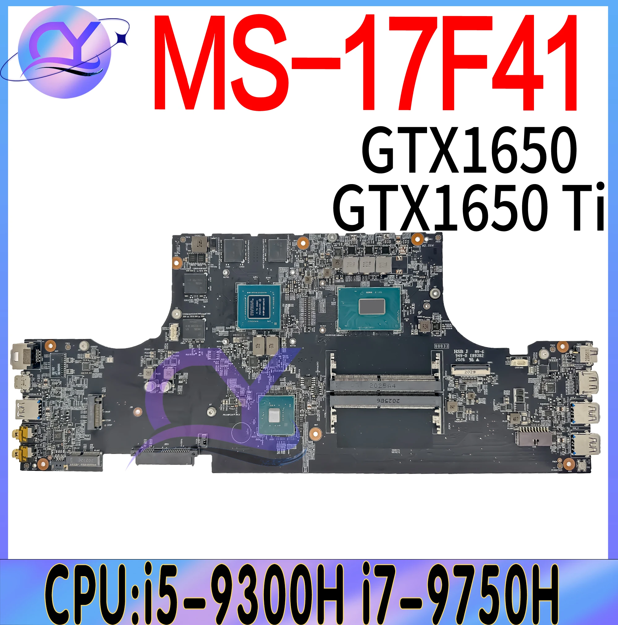 

MS-17F41 Laptop Motherboard For MSI MS-17F4 GF75 Mainboard With i5-9300H i7-9750H GTX1650/GTX1650 Ti 100% Testd Fast Shipping