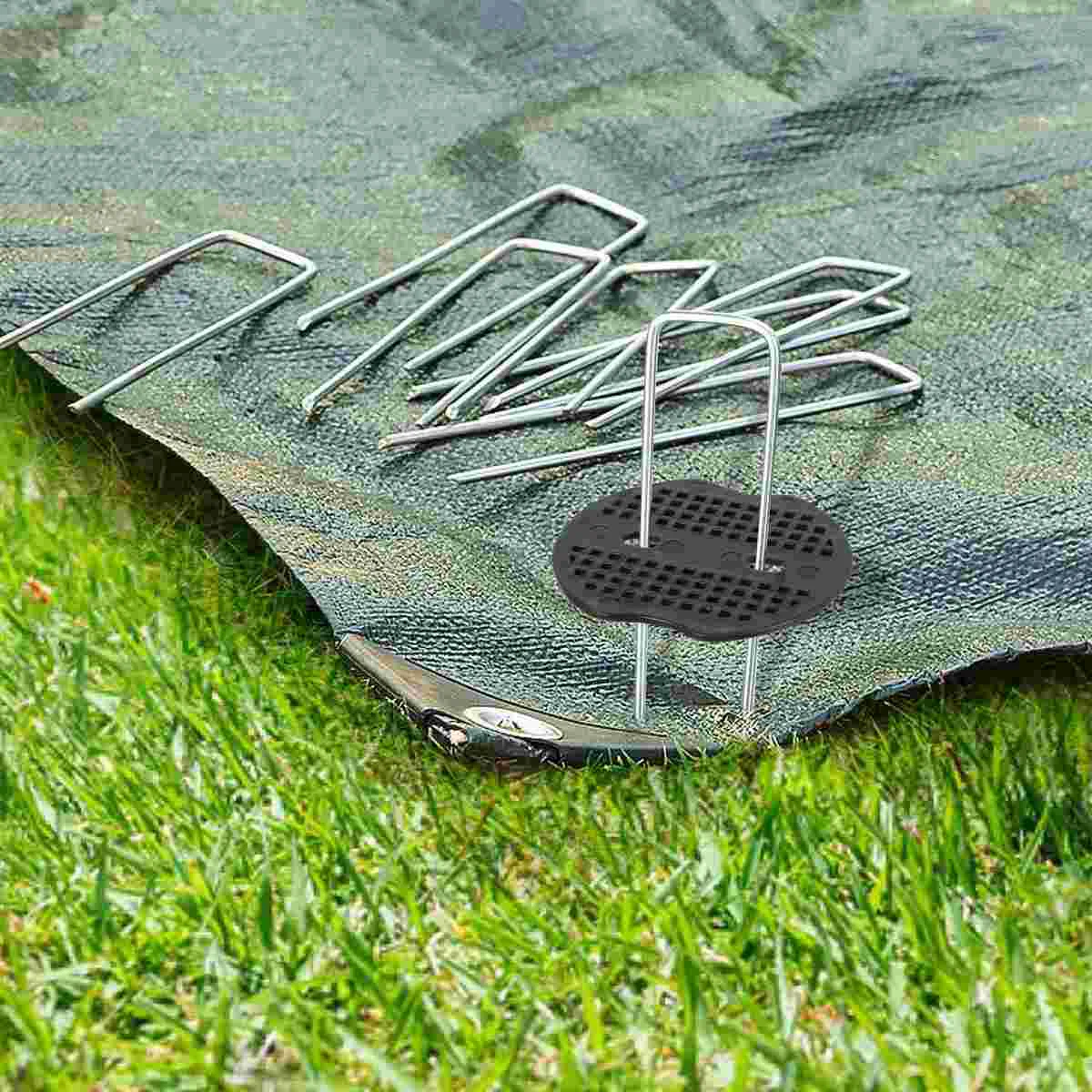 Garden Staples Plant Stakes 50 Pcs Tent Stakes Pegs Heavy Duty Hose Snow Ground Trampoline Grass U-shaped Nail