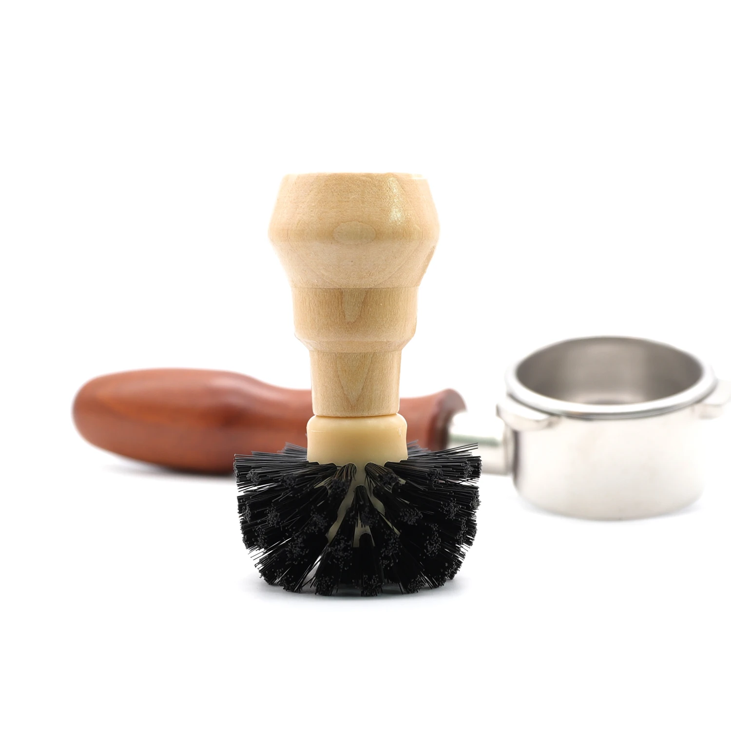 Portafilter Cleaning Brush 51/54/58mm Professional Barista Espresso Coffee Cleaning Brush Tool with Wooden Handle