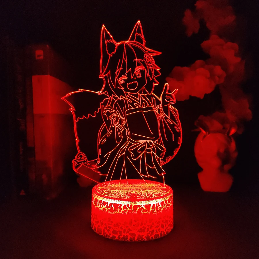 The Helpful Fox Senko Anime Lamp Led Light for Bedroom Decoration Birthday Gift Room Decor 3d Lamp Sewayaki Kitsune No Senko San
